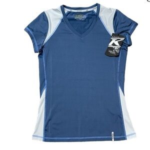 NWT Klim Women's Short Sleeve Advantage Tech Tee - Blue and White Small